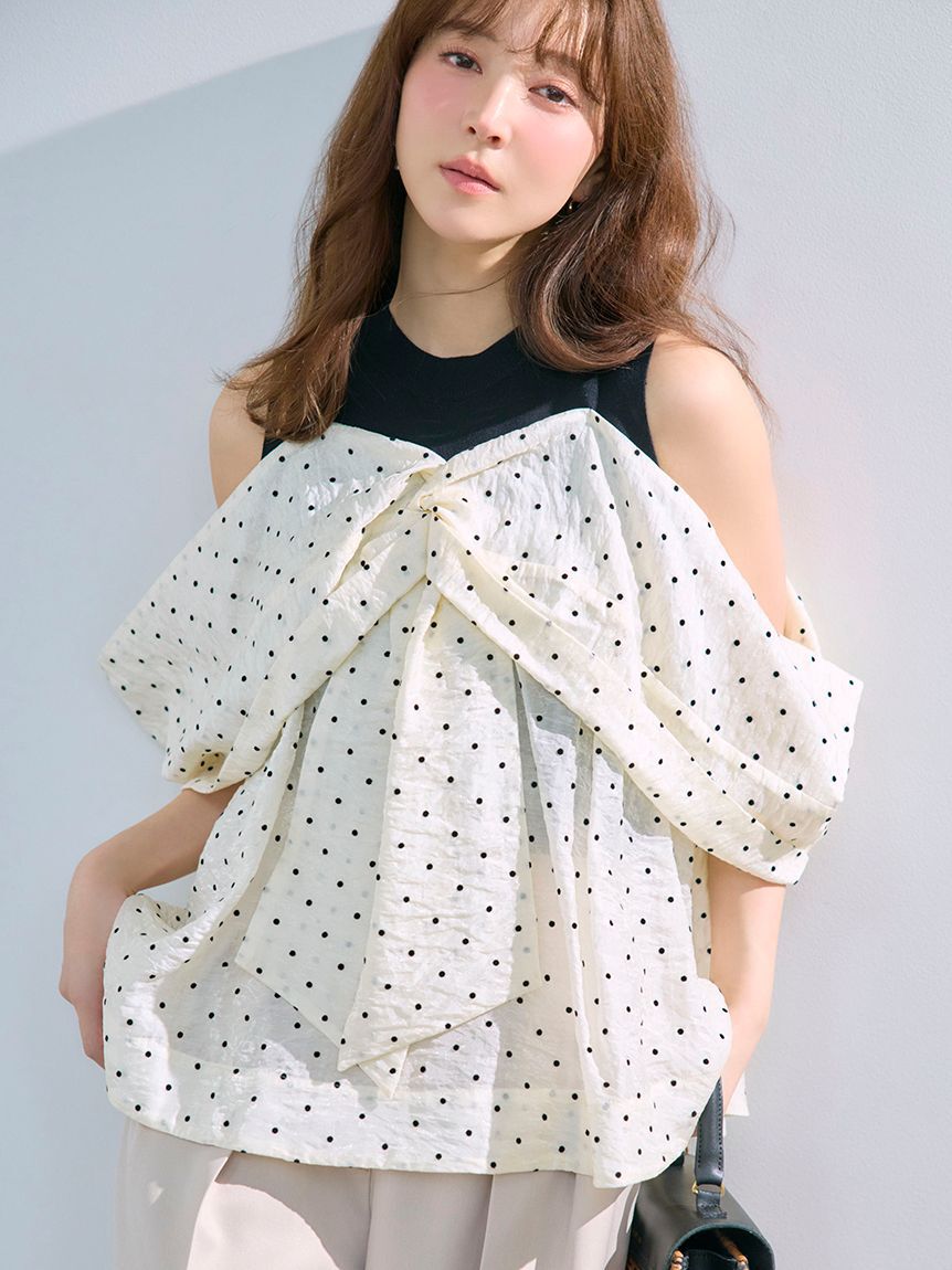 FRAY I.D「ニットコンビペプラムトップス」|ニット・セーター|