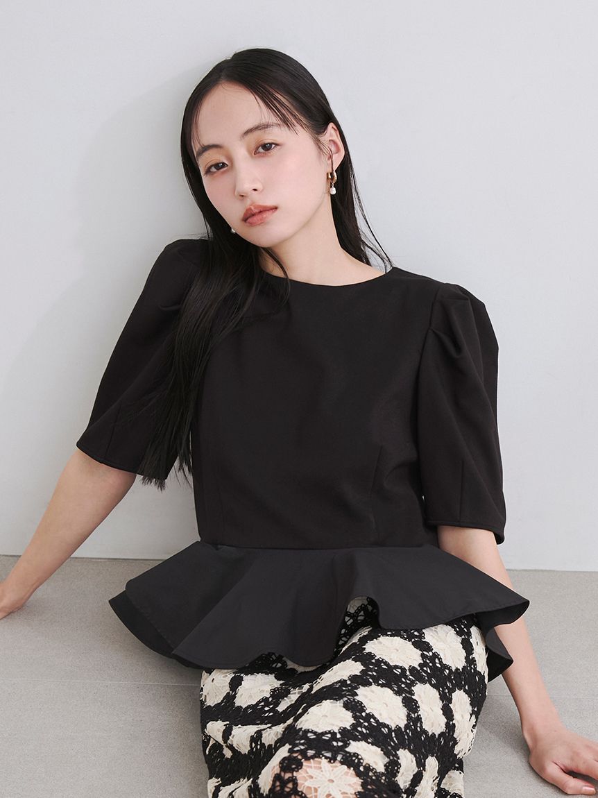 FRAY I.D「ドッキングペプラムカットソー」|Tシャツ・カットソー|BLK