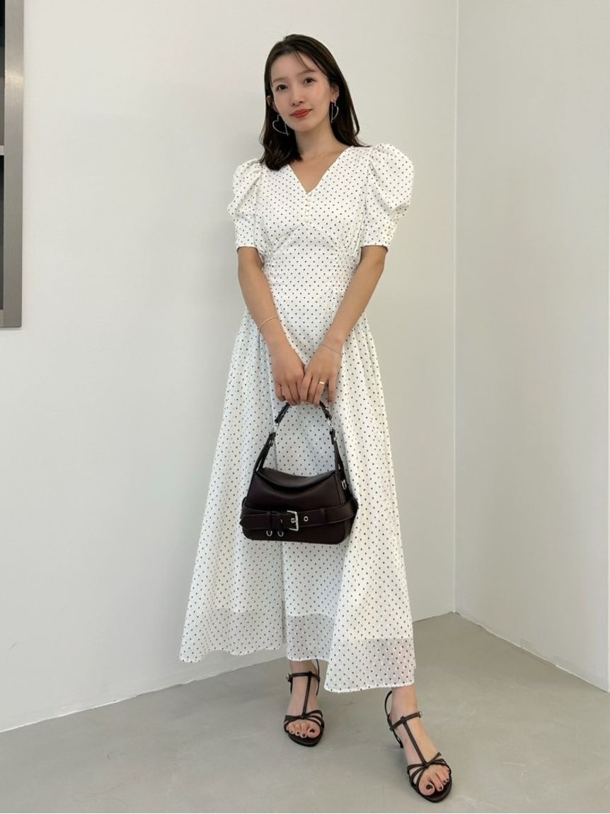 FRAY I.D「パフスリーブドットワンピース」|ワンピース|