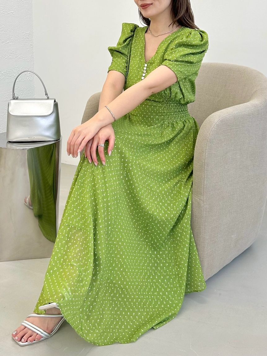 FRAY I.D「パフスリーブドットワンピース」|ワンピース|