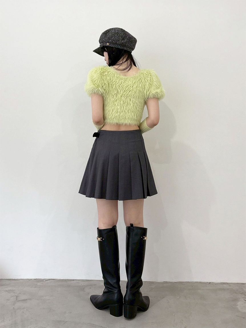 LILY BROWN「【WEB限定カラー】アームウォーマー付きフェザーヤーンコンパクトトップス」|ニット・セーター|