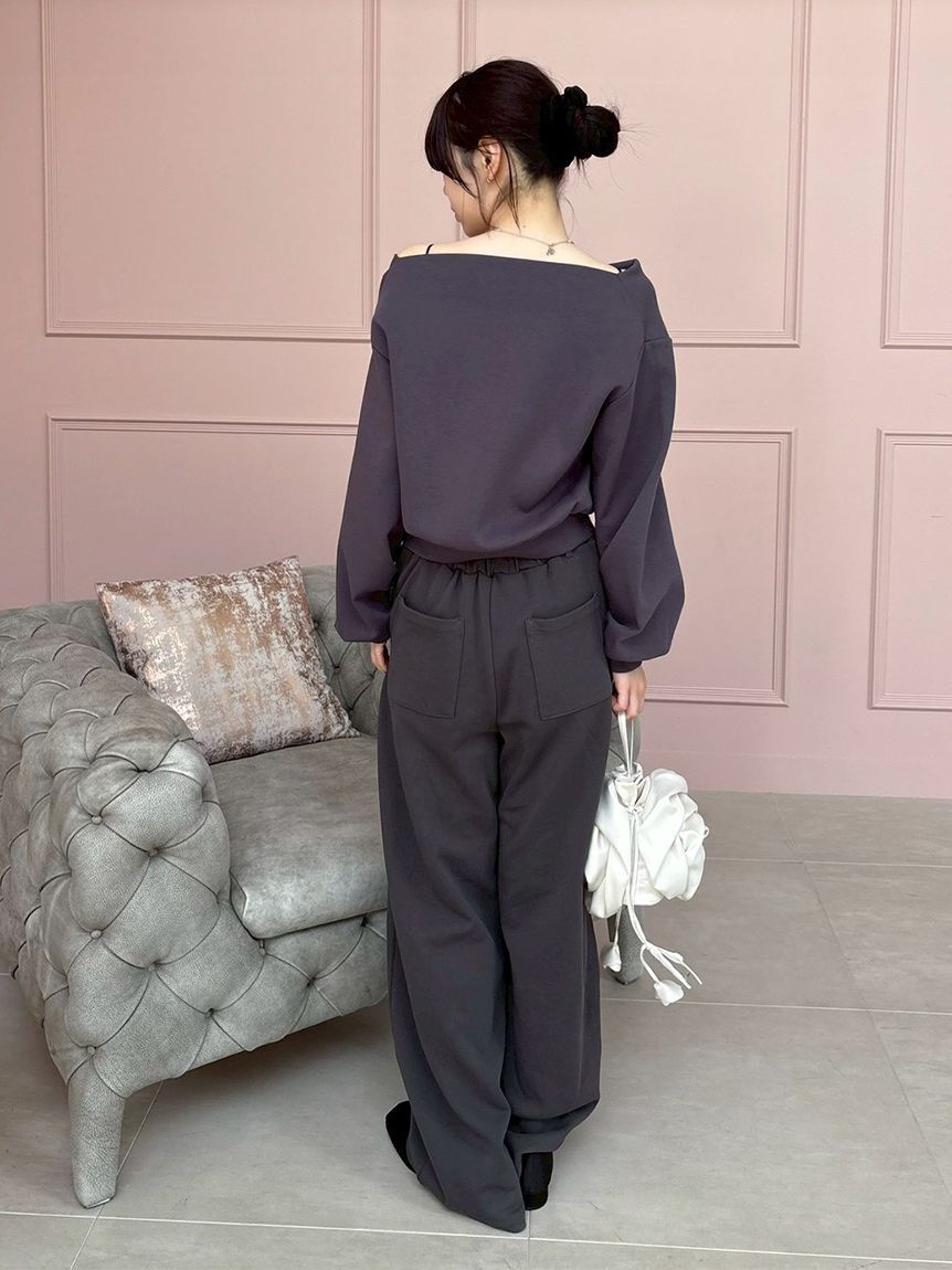 LILY BROWN「【WEB限定カラー】ドレープオフショルボンディングスウェット」|スウェット・ジャージ|