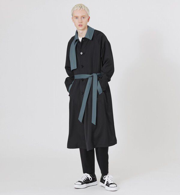 「エアロツイルバイカラーステンカラーコート」|ステンカラーコート|