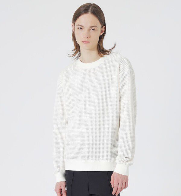  「ツートーンワッフルプルオーバー」|Tシャツ・カットソー|ホワイト