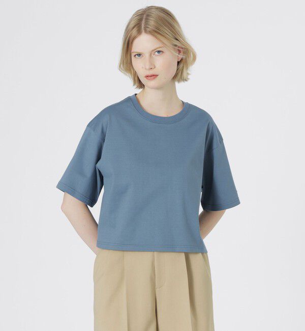  「ハイゲージワイドTシャツ」|Tシャツ・カットソー|サックスブルー4