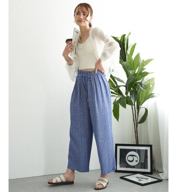 ikka「【雑誌 InRed 6月号掲載】麻混ベルト付きワイドパンツ」|その他|