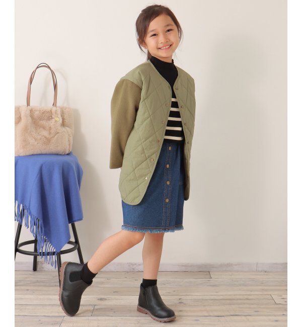 ikka kids「【親子おそろい】切り替えキルトハーフコート（120~160cm）」|その他|