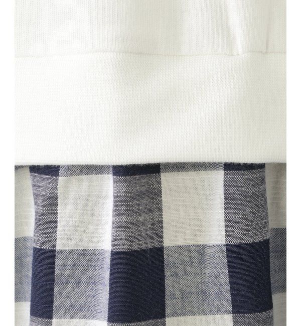 ikka kids「ブロックチェックドッキングワンピース（120~160cm）」|スカート|