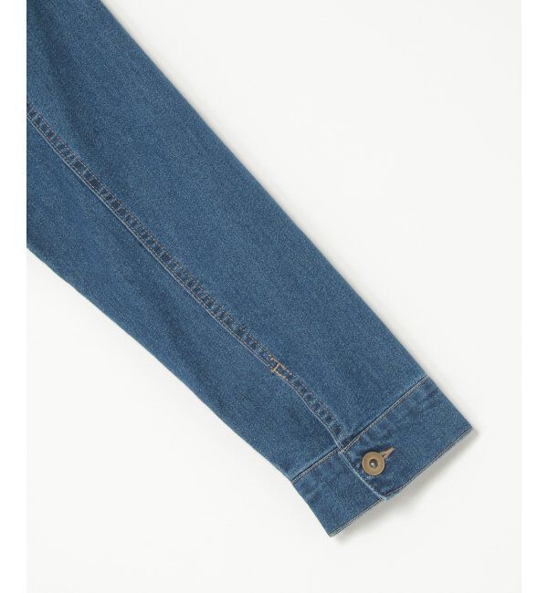 ikka「【雑誌InRed4月号掲載】ストレッチデニムノーカラーシャウター【親子コーデ】」|ノーカラーコート|