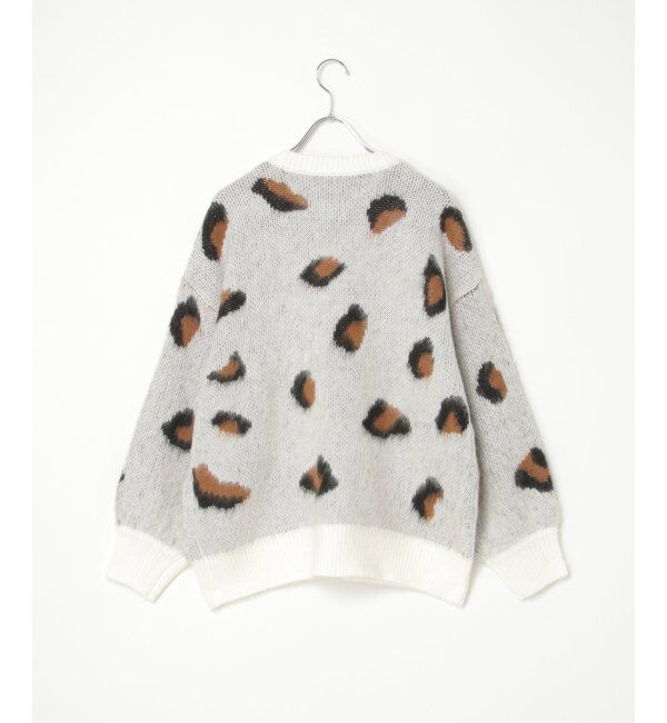 VENCE share style「ヒョウ柄ニットプルオーバー」|ニット・セーター|