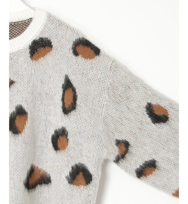 VENCE share style「ヒョウ柄ニットプルオーバー」|ニット・セーター|
