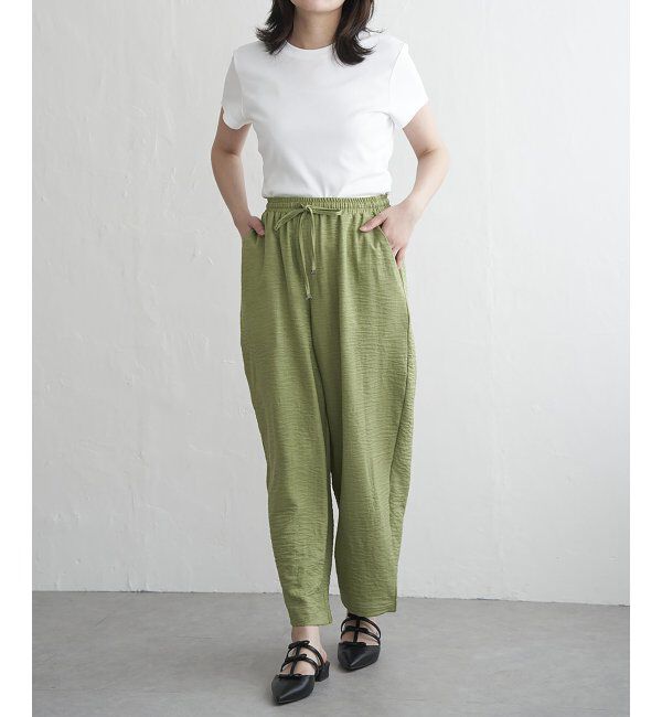 VENCE share style「リネンライクツイルバレルパンツ」|デニム|