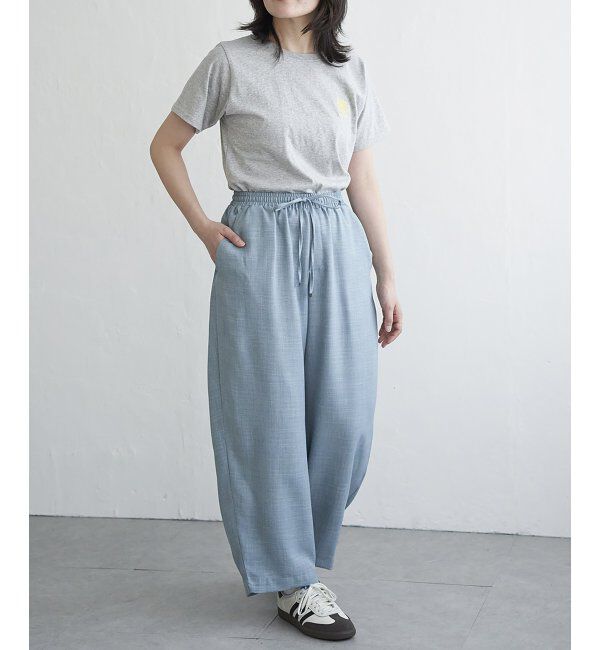 VENCE share style「リネンライクツイルバレルパンツ」|デニム|