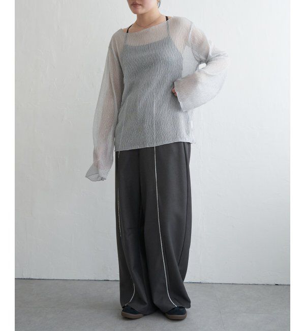 VENCE share style「ラメプリーツボートネックプルオーバー」|Tシャツ・カットソー|