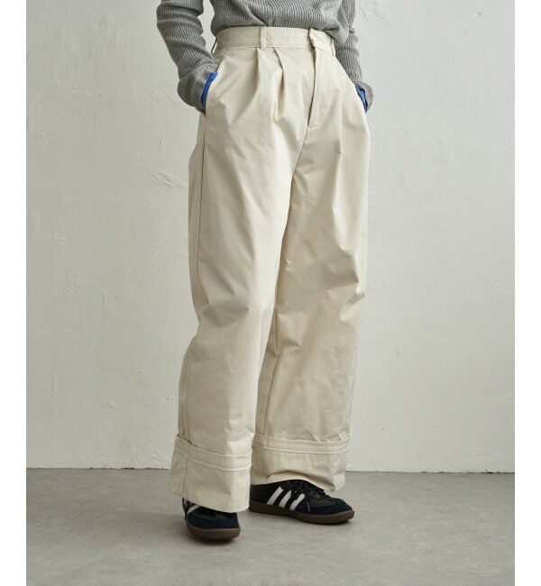 VENCE share style「ツイルタックパンツ」|デニム|アイボリー