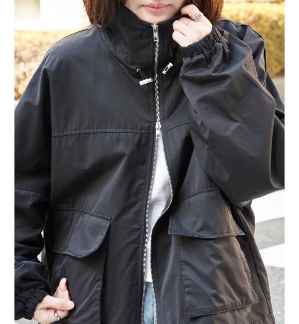 VENCE share style「合繊ツイルスタンドジャケット」|ブルゾン・スタジャン|ブラック