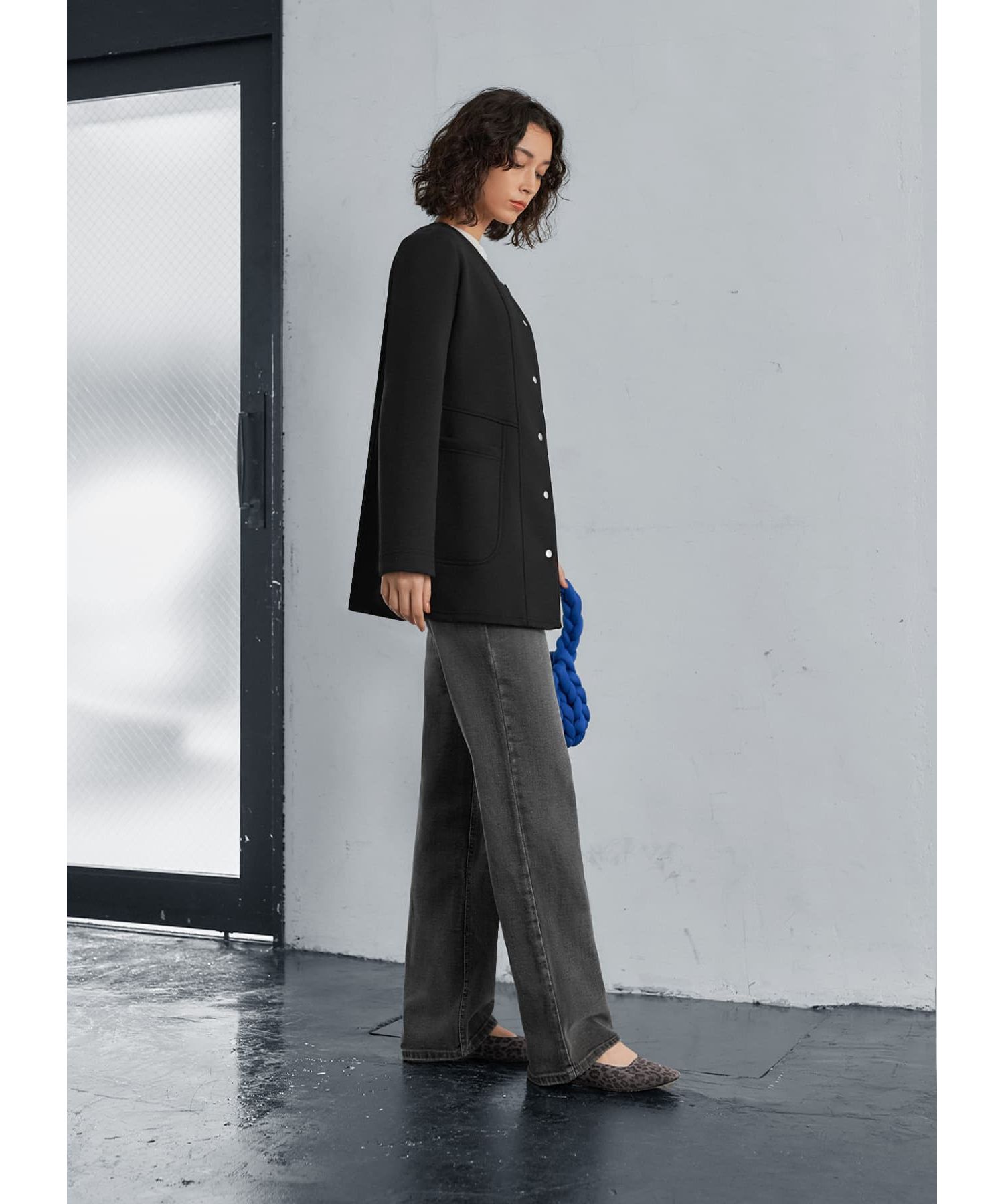 STYLE DELI「【Made in JAPAN】ダンボールスナップボタンジャケット」|ノーカラージャケット|