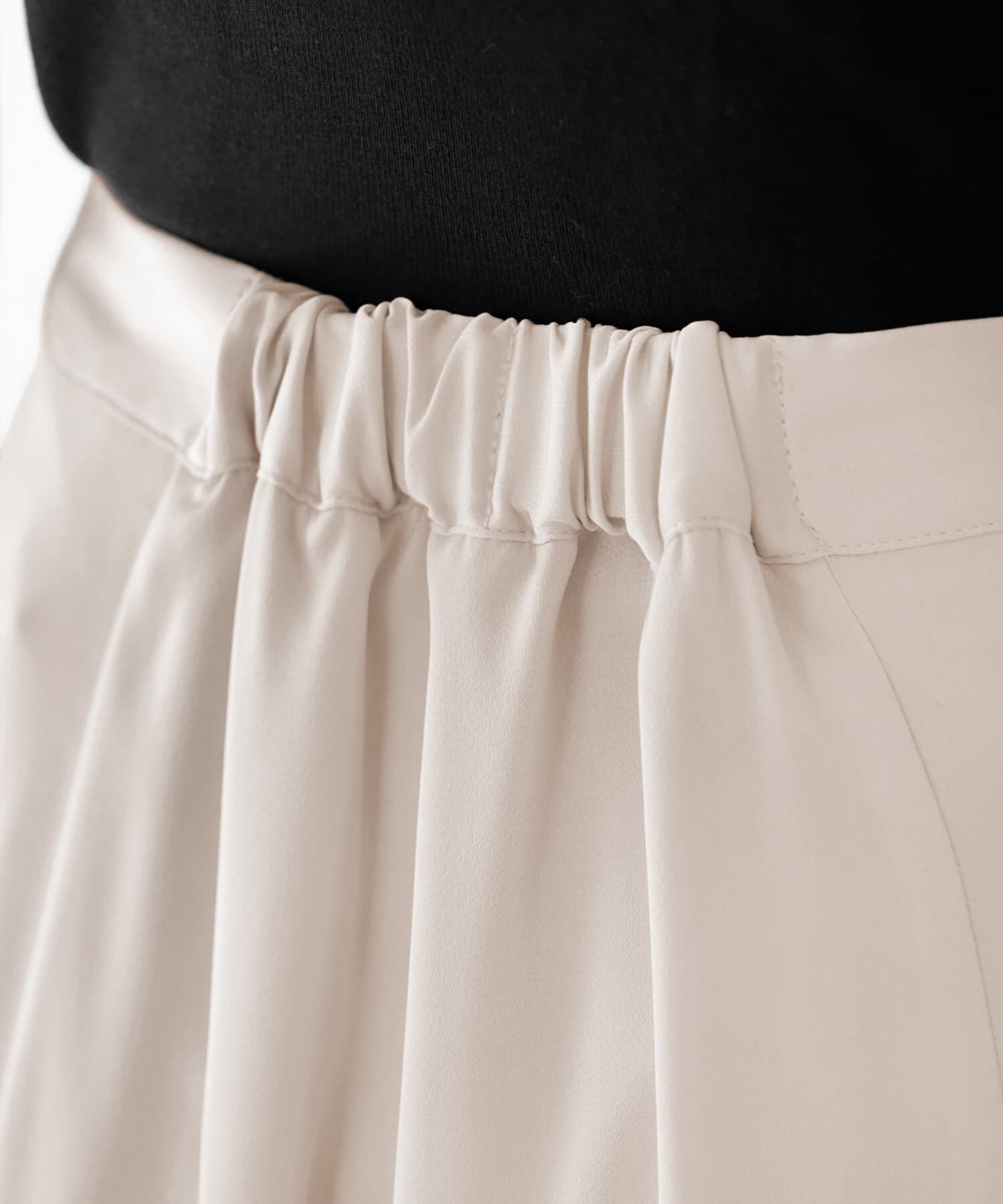 STYLE DELI「とろみサテンロングフレアスカート」|フレア|