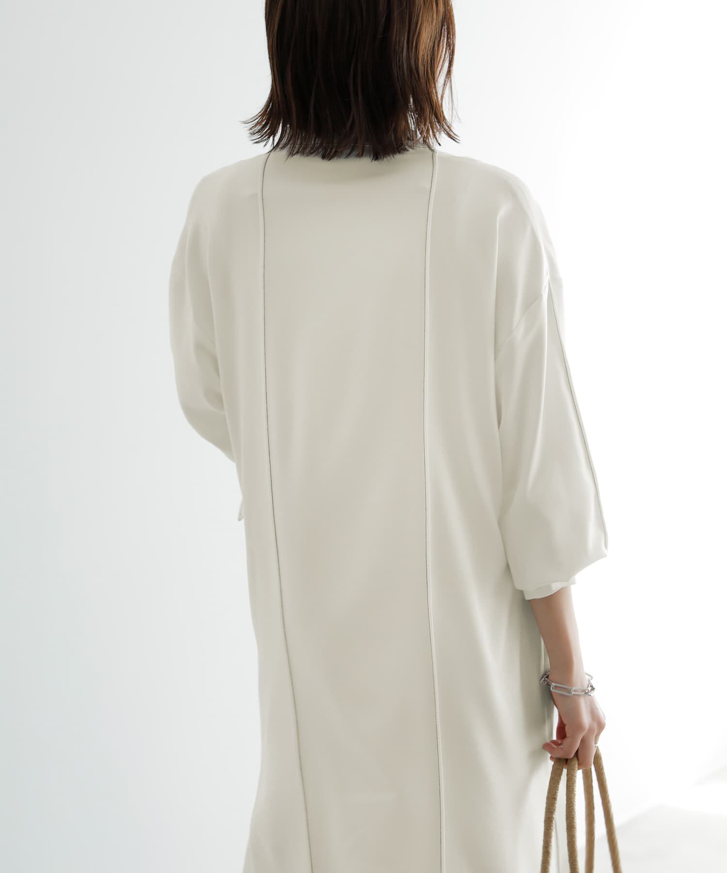 STYLE DELI「【LUXE】配色ステッチ両裾ファスナーワンピース」|ワンピース|