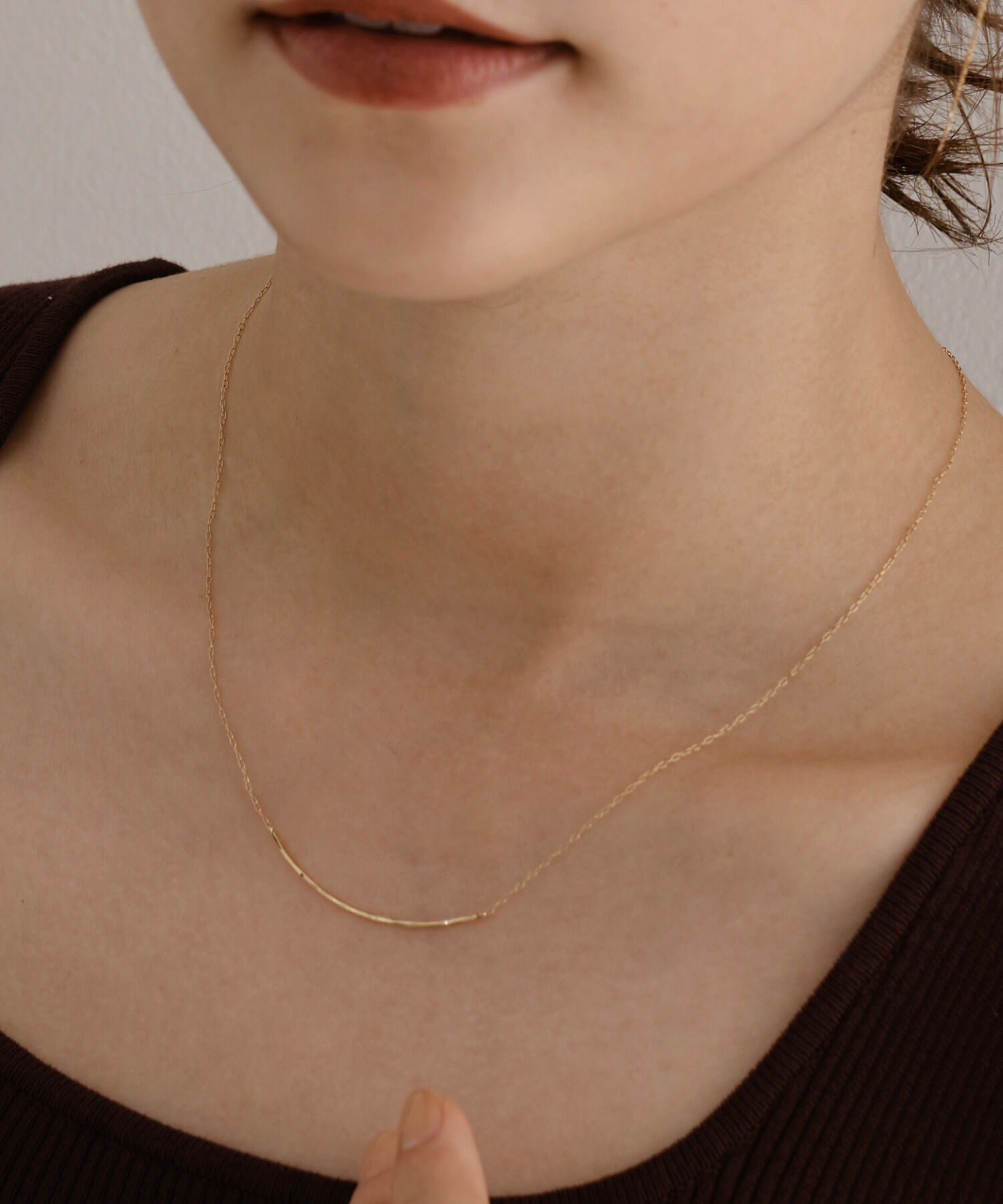 JUPITER「【K10】ラインバーネックレス/ゴールド/全長45㎝」|ネックレス|