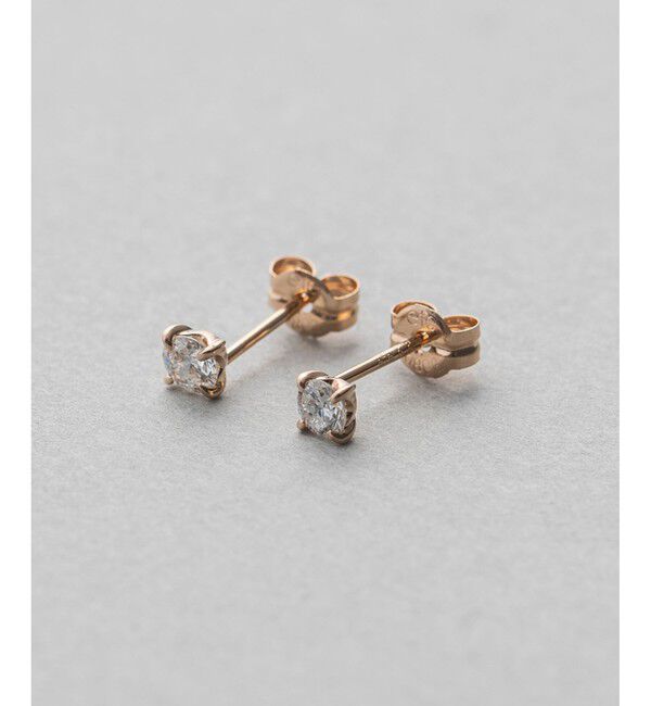ete「K18 ダイヤモンド 0.2ct ピアス「ブライト」」|ピアス|ピンクゴールド