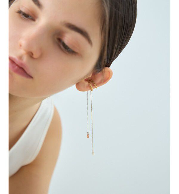 ete「[アシンメトリー] ナチュラルストーン イヤーカフ」|イヤーカフ|