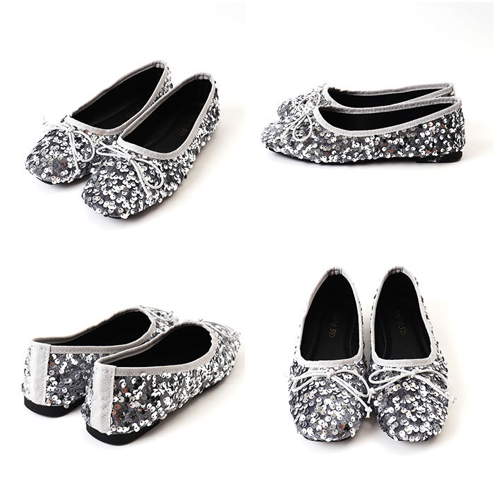 BACKYARD FAMILY「バレエシューズ レディース スパンコール 通販 フラットシューズ 歩きやすい 靴 シューズ」|パンプス|