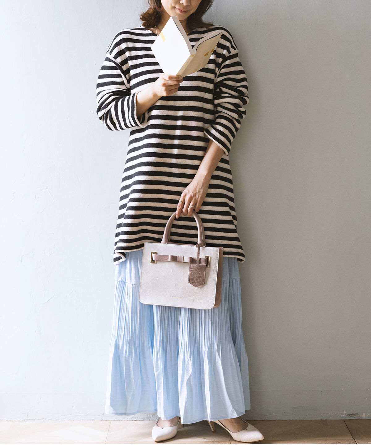 Samantha Thavasa「バイカラーエムシュシュⅡ トートバッグ」|トートバッグ|グレージュ