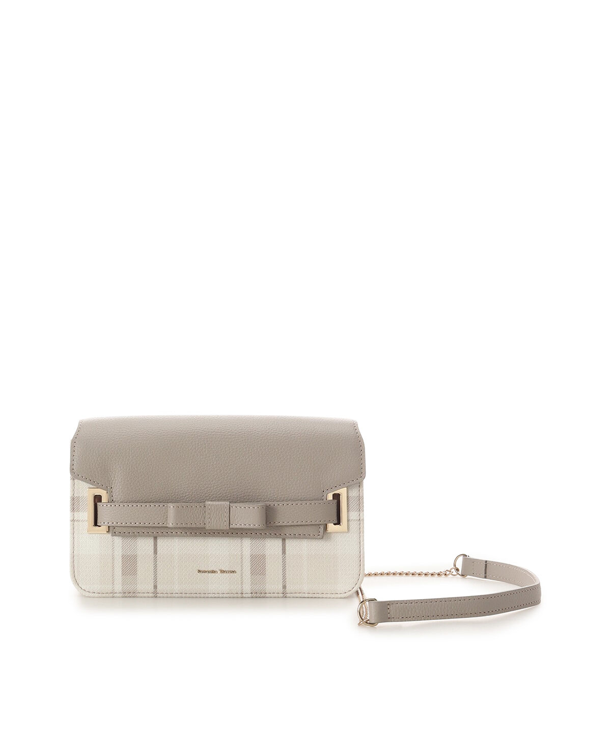 Samantha Thavasa「チェック柄エムシュシュⅢ ショルダーバッグ 大サイズ」|ショルダー・メッセンジャー|グレージュ
