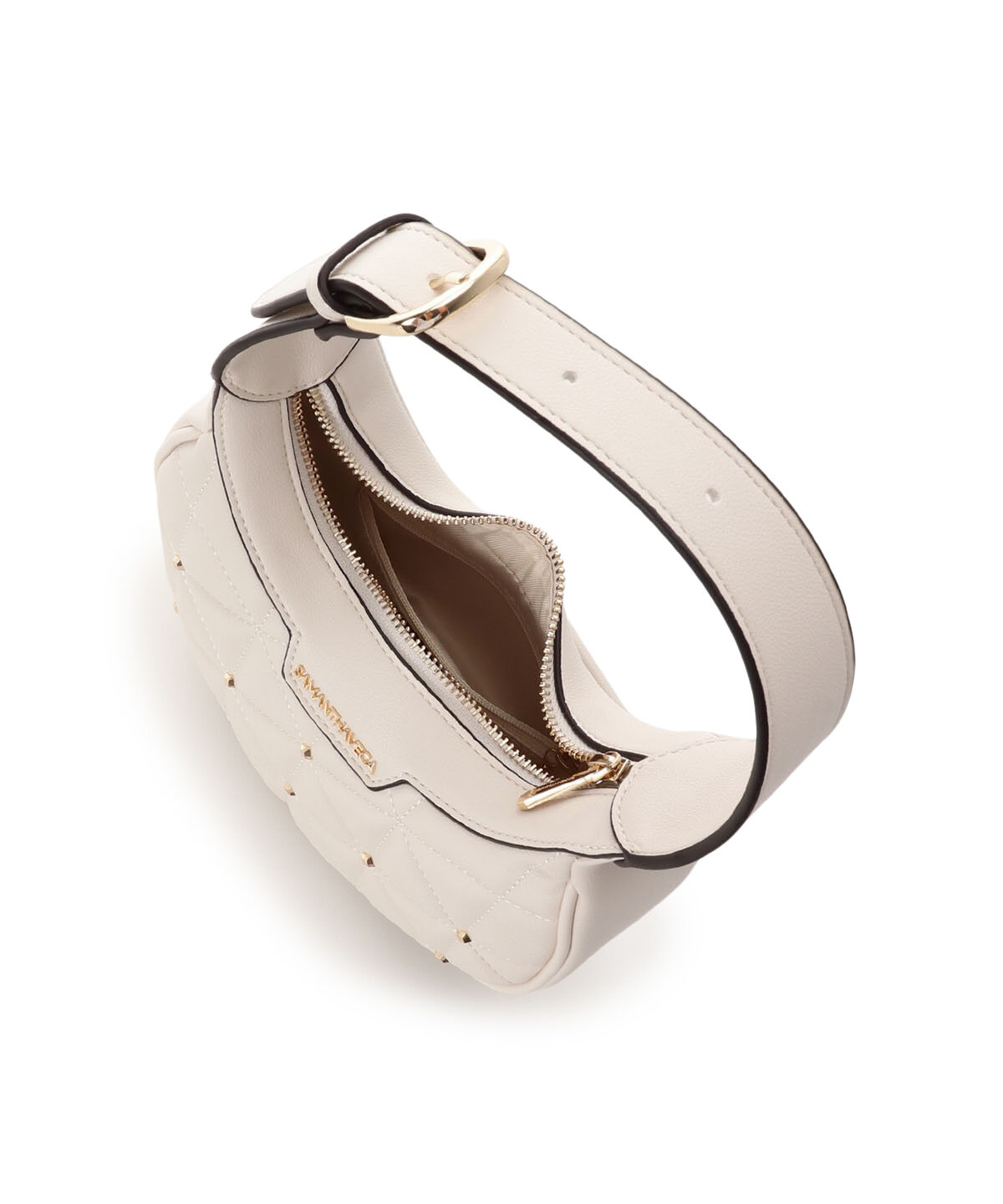 Samantha Vega「キルティングスタッズハーフムーンバッグ」|ハンドバッグ|