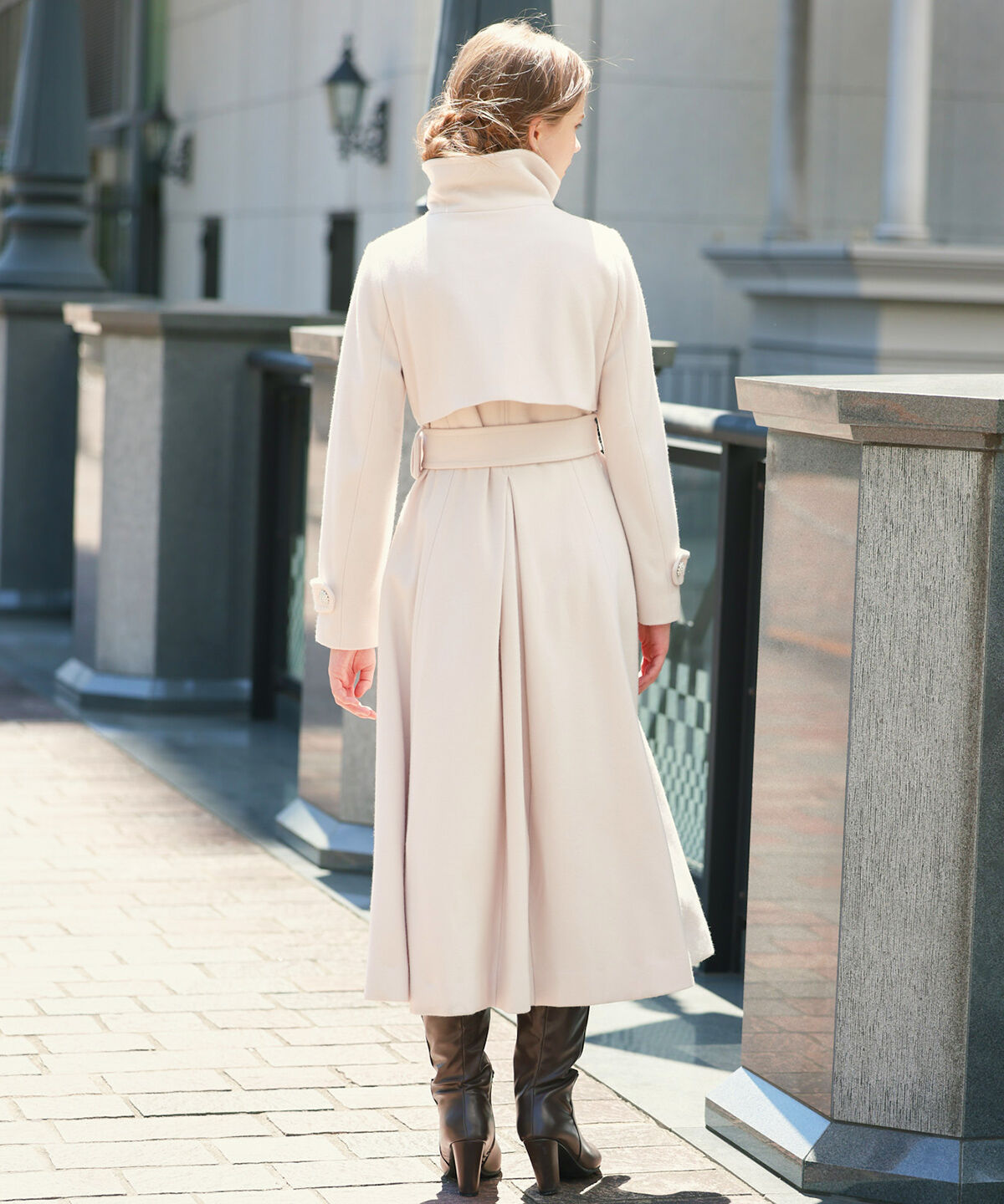 アンドクチュール「ウールビーバースタンドカラーコート」|ステンカラーコート|