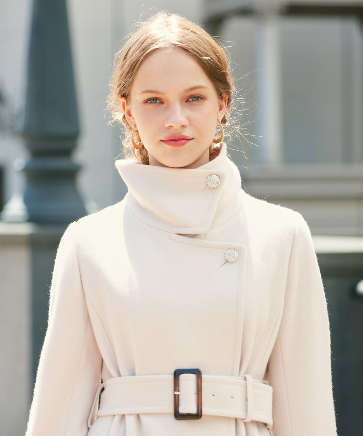 アンドクチュール「ウールビーバースタンドカラーコート」|ステンカラーコート|