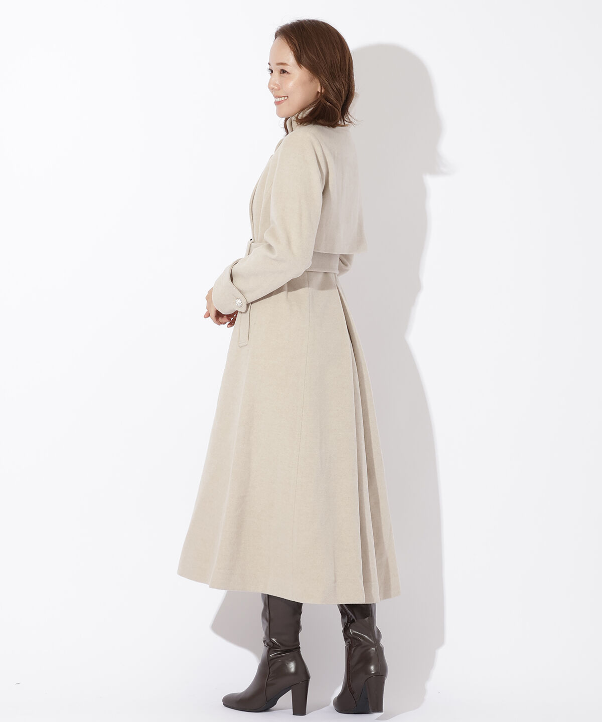 アンドクチュール「ウールビーバースタンドカラーコート」|ステンカラーコート|