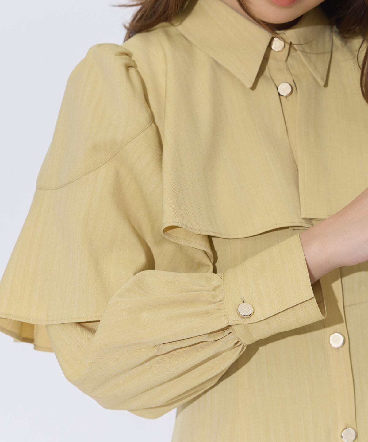 アンドクチュール「ケープフリルシャツワンピース」|ワンピース|