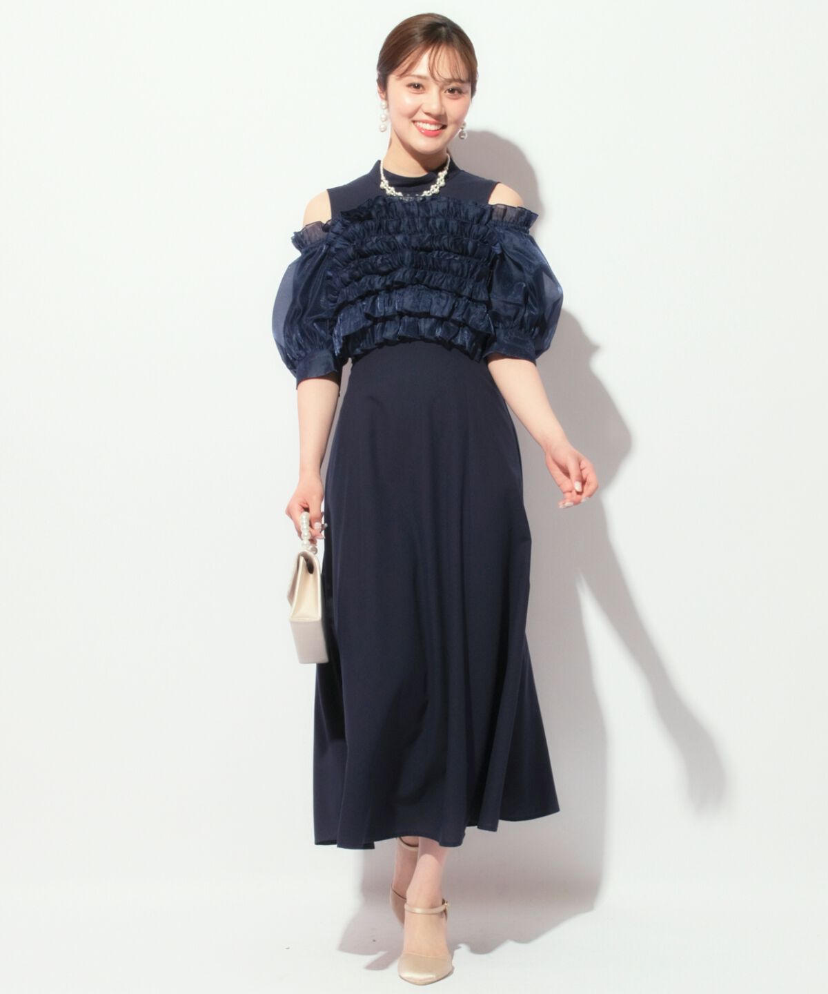 WILLSELECTION「オフショル袖ボリュームドレス」|ドレス|