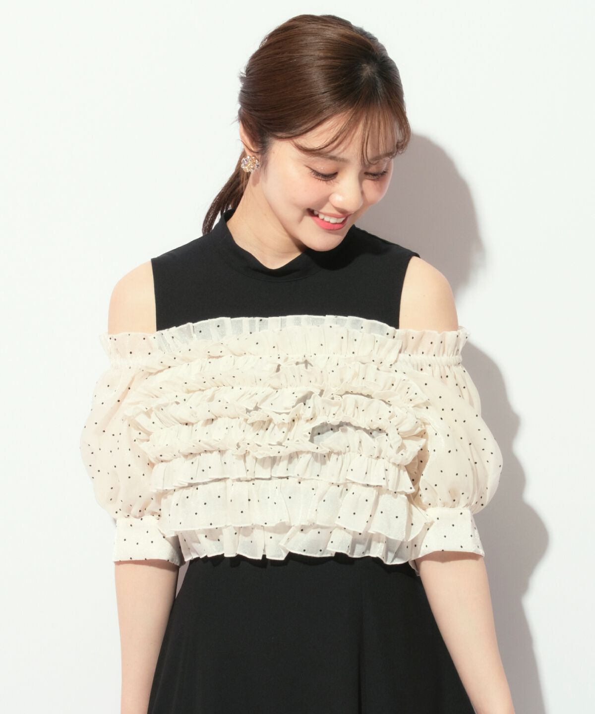 WILLSELECTION「オフショル袖ボリュームドレス」|ドレス|