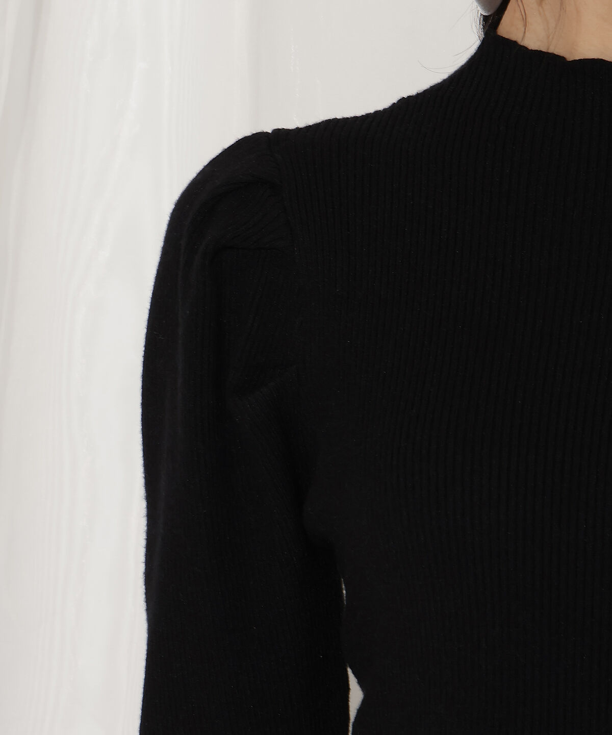 WILLSELECTION「袖口パールボトルネックリブニット」|ニット・セーター|