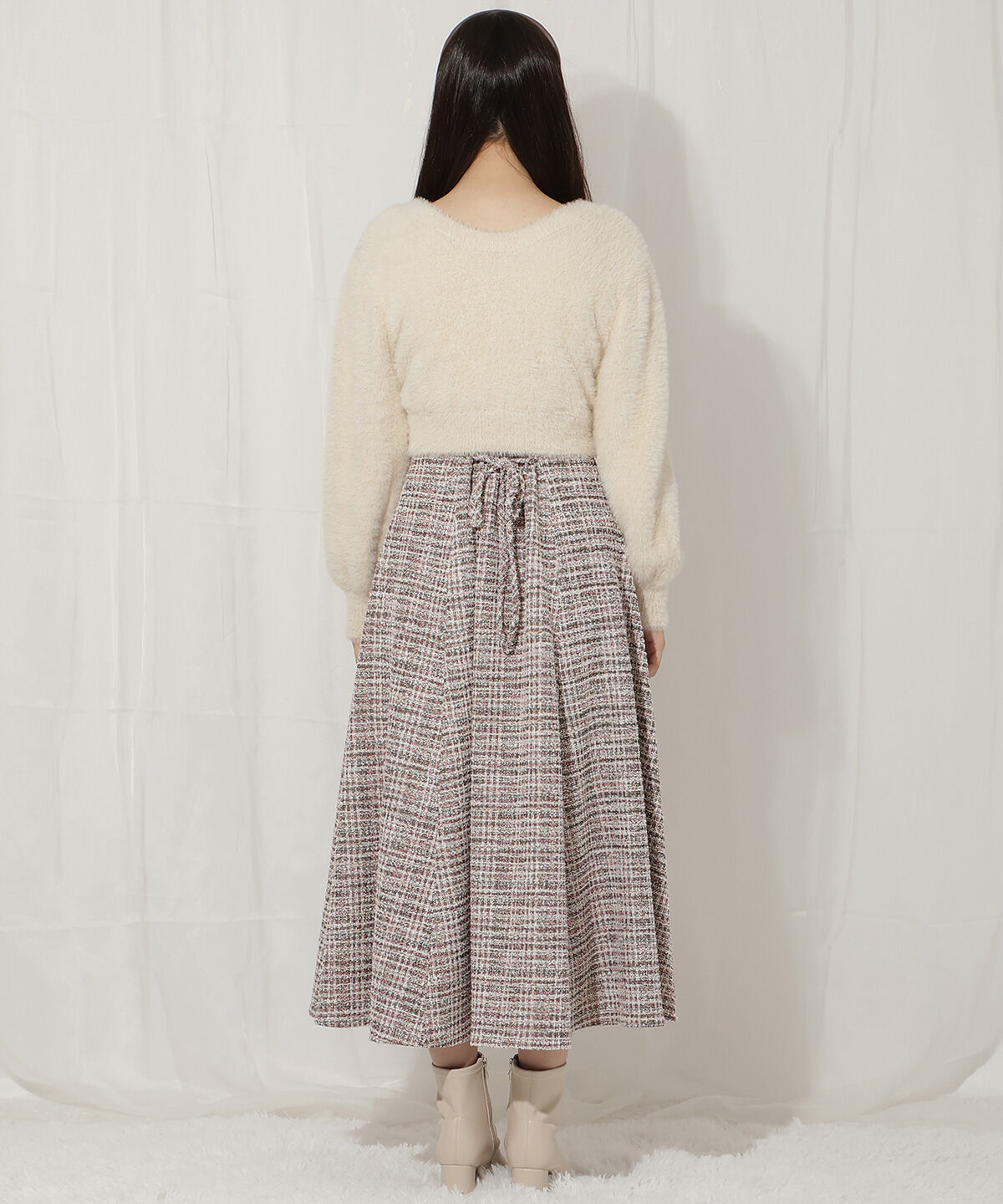 WILLSELECTION「シャギーニット&times;フレアワンピース」|ワンピース|