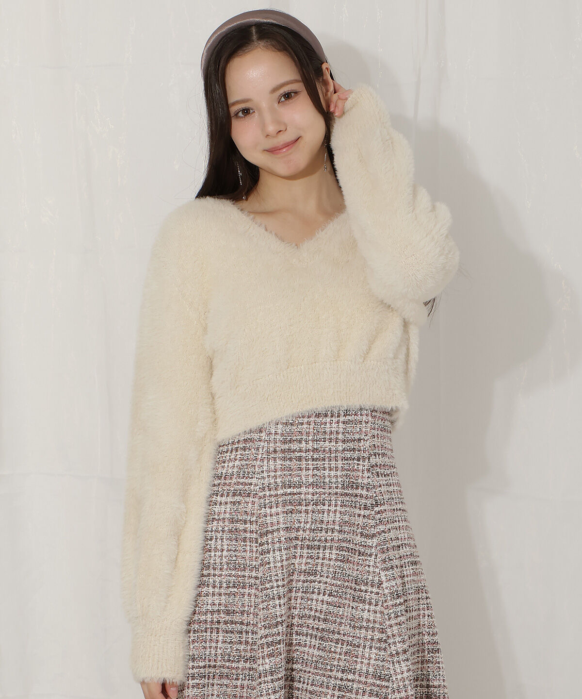 WILLSELECTION「シャギーニット&times;フレアワンピース」|ワンピース|