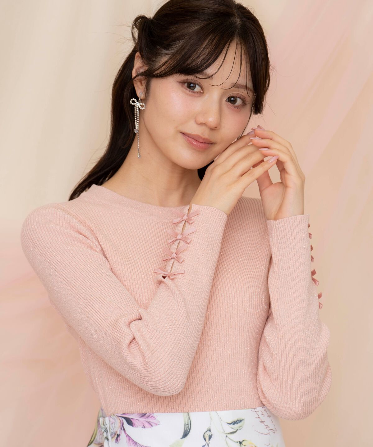 WILLSELECTION「袖リボンボトルネックニット」|ニット・セーター|