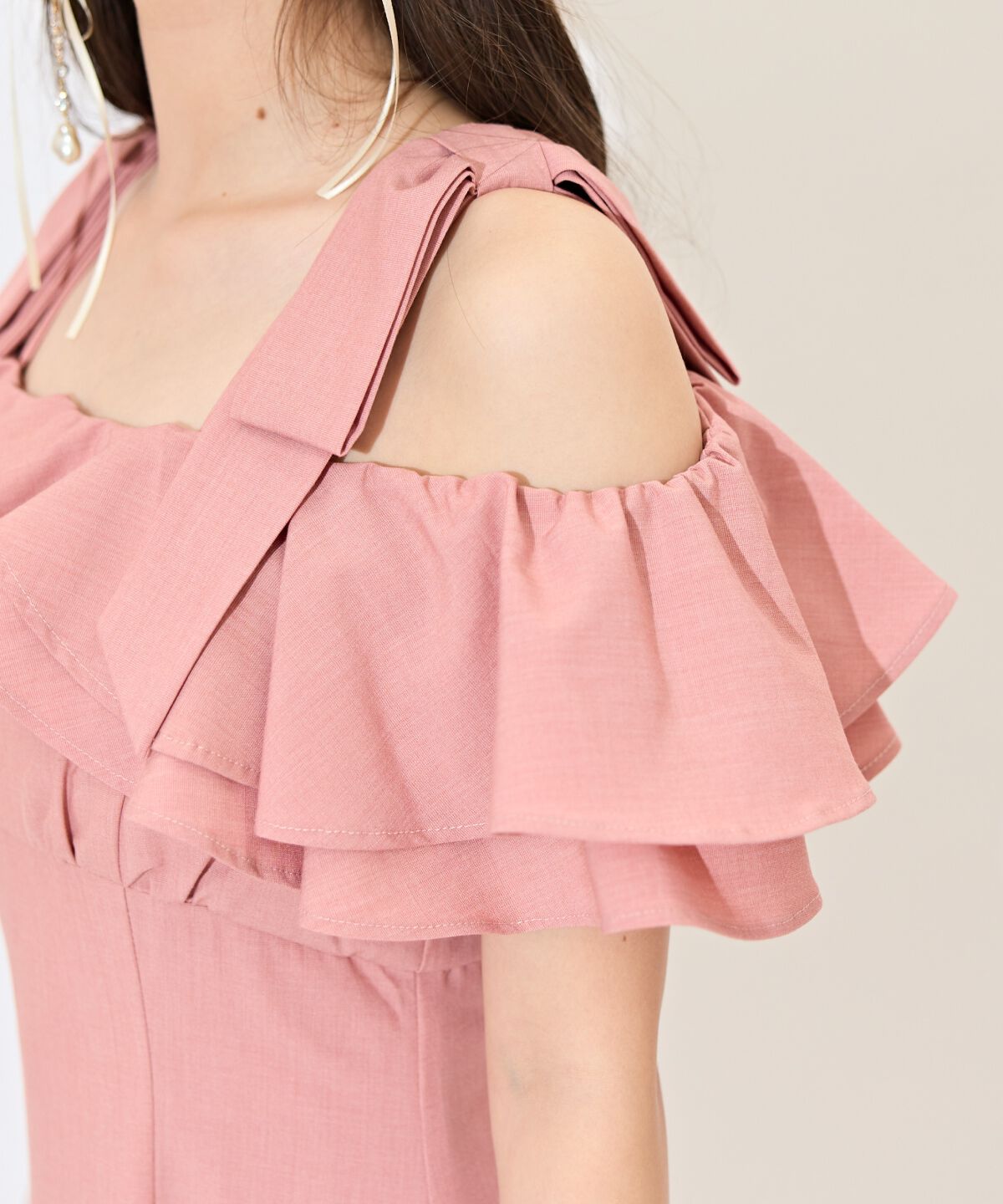 WILLSELECTION「ショルダーリボンラッフルワンピース」|ワンピース|