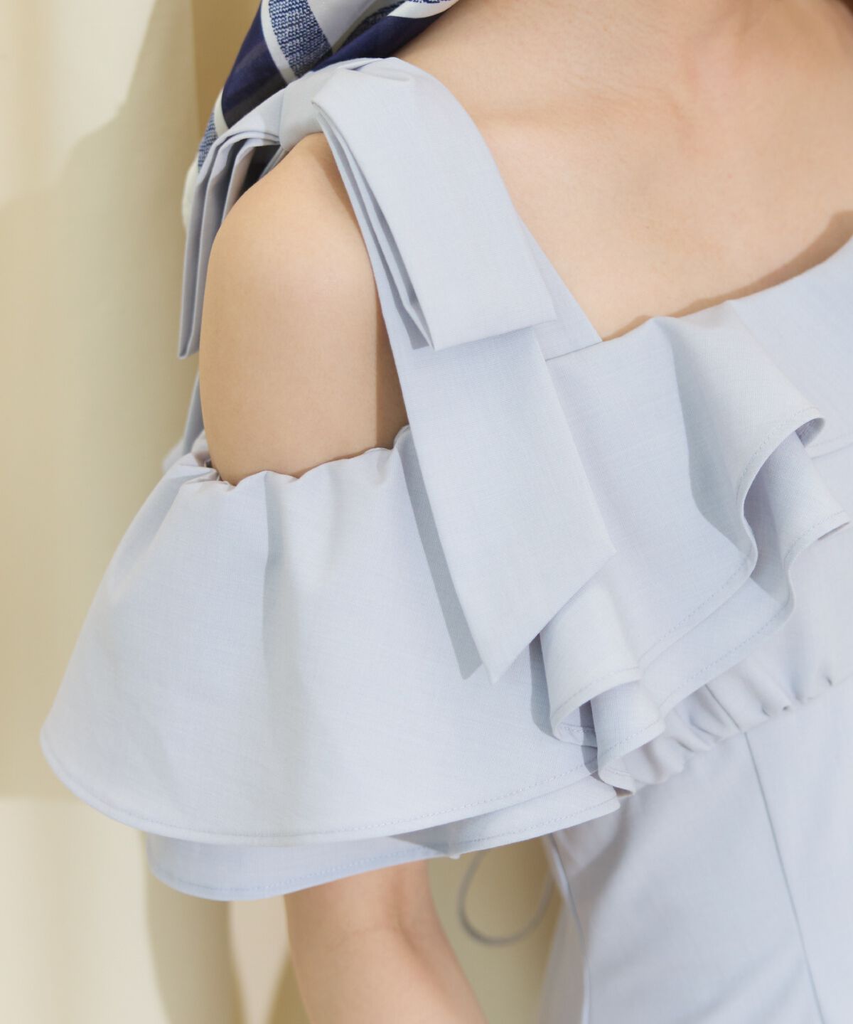 WILLSELECTION「ショルダーリボンラッフルワンピース」|ワンピース|