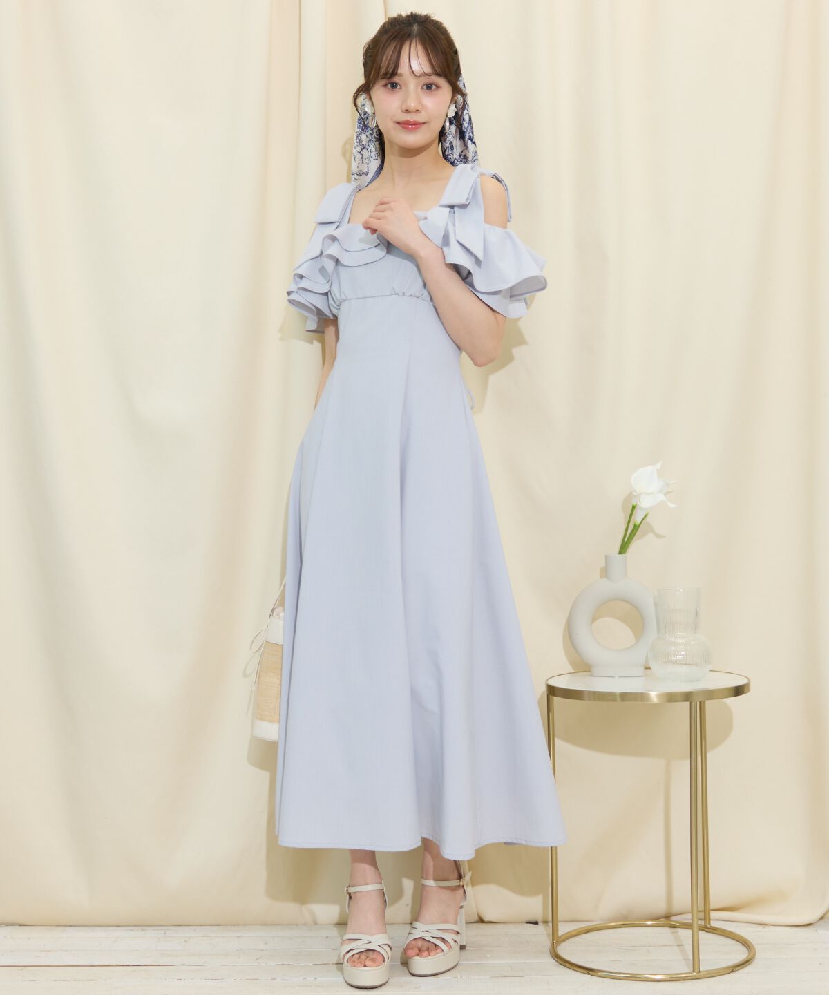 WILLSELECTION「ショルダーリボンラッフルワンピース」|ワンピース|