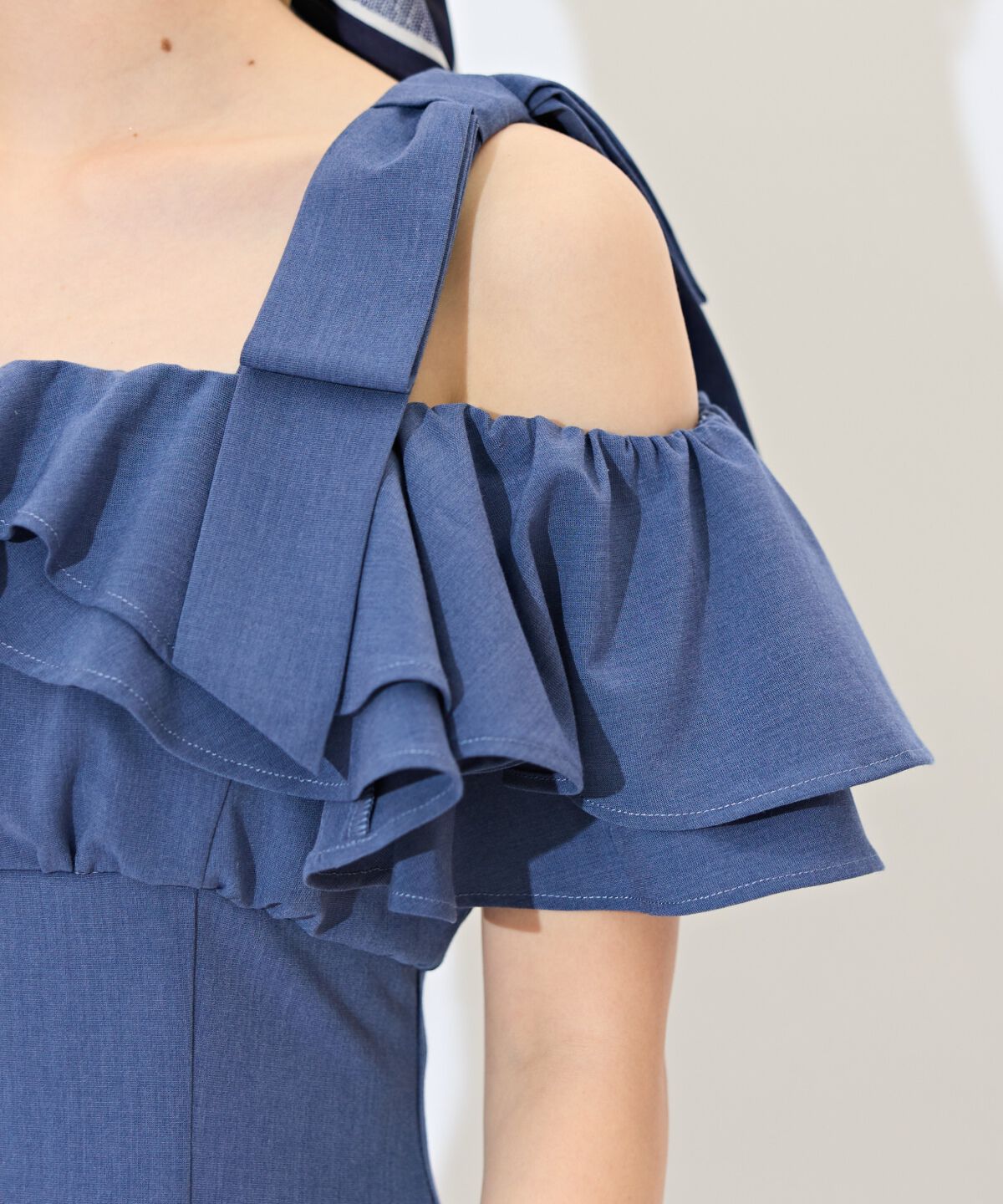 WILLSELECTION「ショルダーリボンラッフルワンピース」|ワンピース|