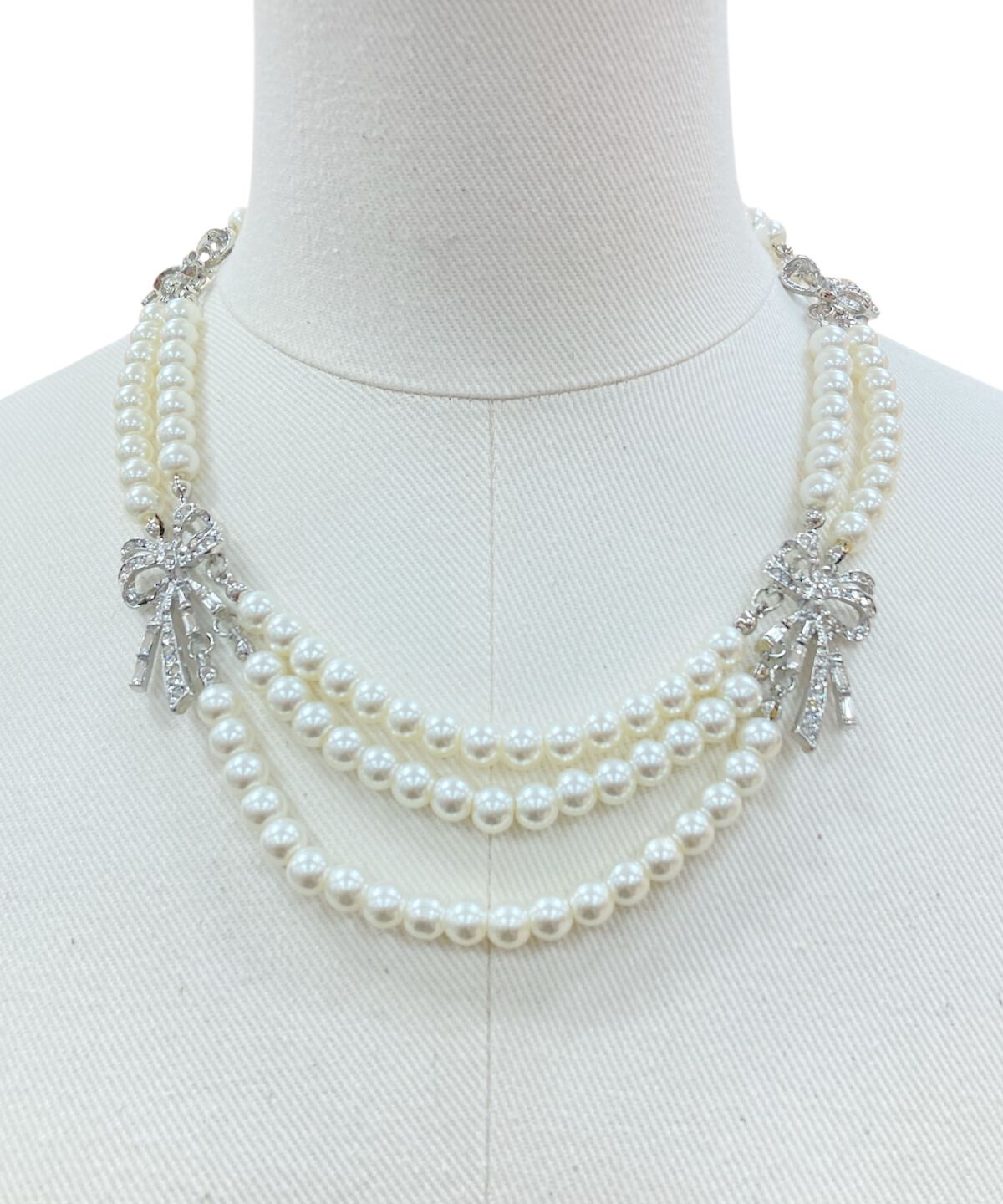 WILLSELECTION「リボンビジュー付きパールネックレス」|ネックレス|