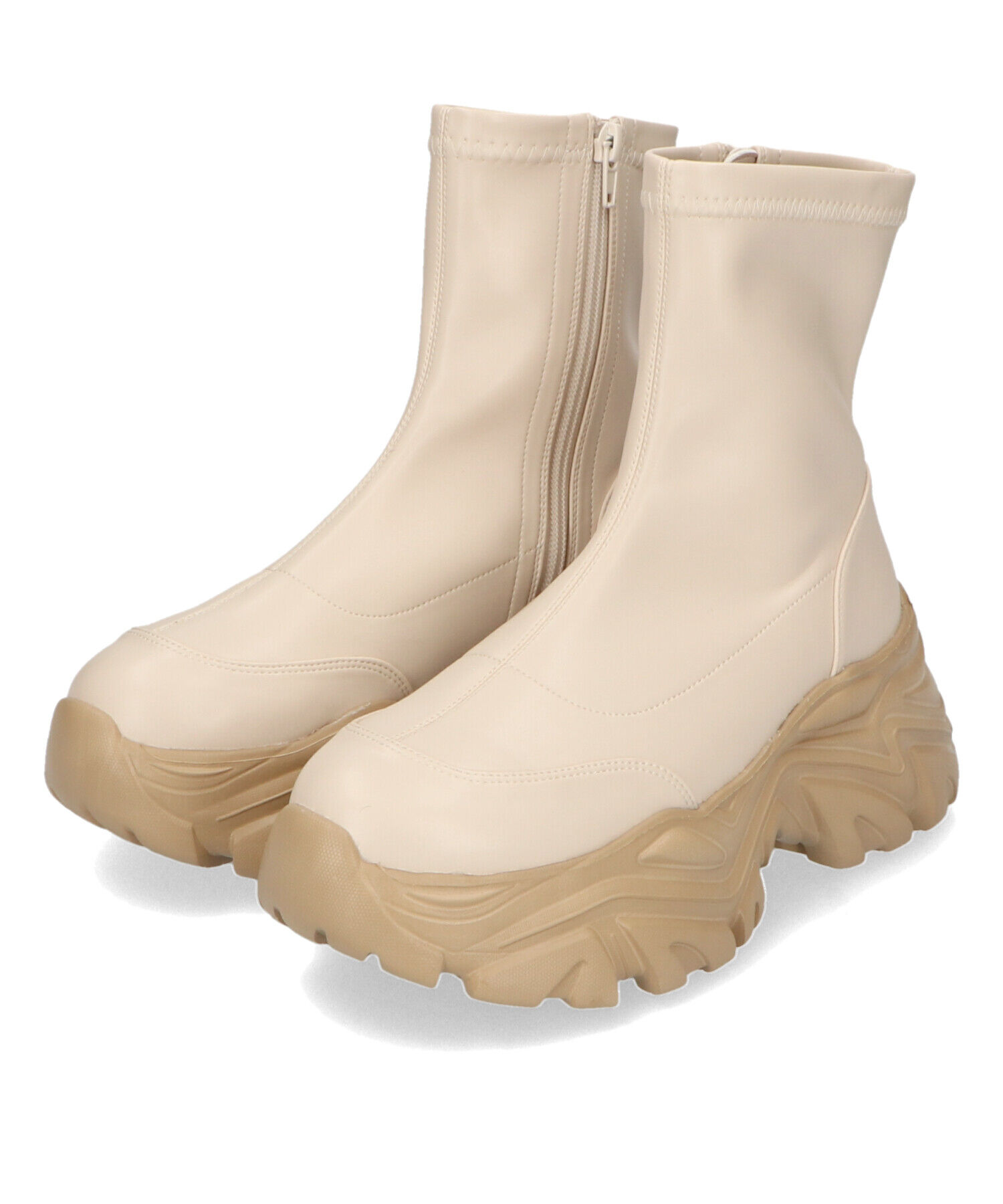 ORiental TRaffic「【 軽量 ・ 厚底 】 スニーカーソール ショートブーツ /41412 ストレッチ 美脚」|スニーカー|