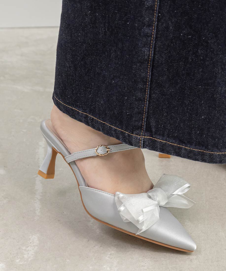  「2WAY シアーリボンミュールパンプス」|パンプス|
