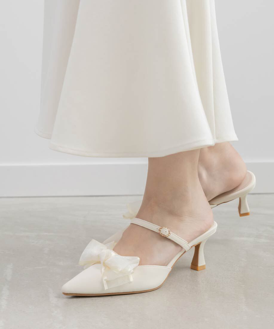  「2WAY シアーリボンミュールパンプス」|パンプス|