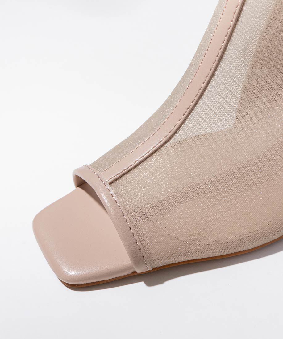  「シアーオープントゥブーツ」|ショートブーツ|