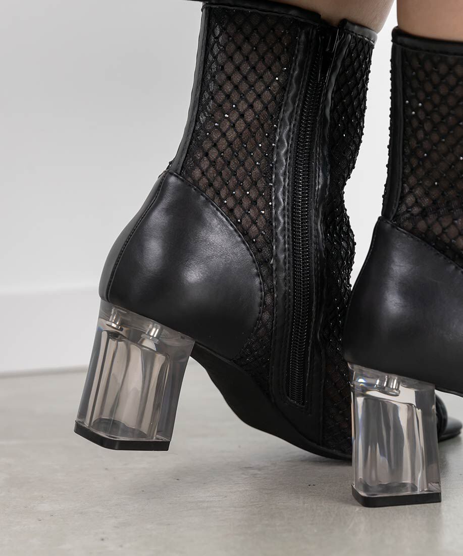  「シアーオープントゥブーツ」|ショートブーツ|